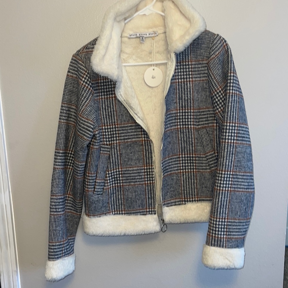 Plaid + Faux Fur Jacket
